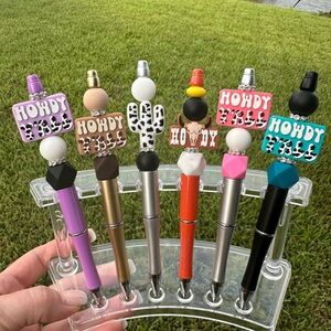 2/$14 silicone beaded pens - western theme